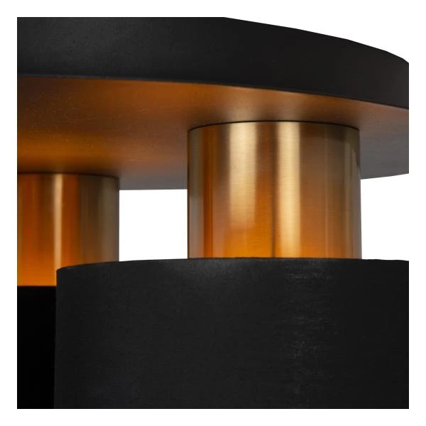 Lucide FUDRAL - Flush ceiling light - Ø 37 cm - 3xE27 - Black - detail 1